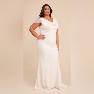Lulus Forever Beloved White Lace Cap Sleeve Mermaid Maxi Dress Sz 1xL
